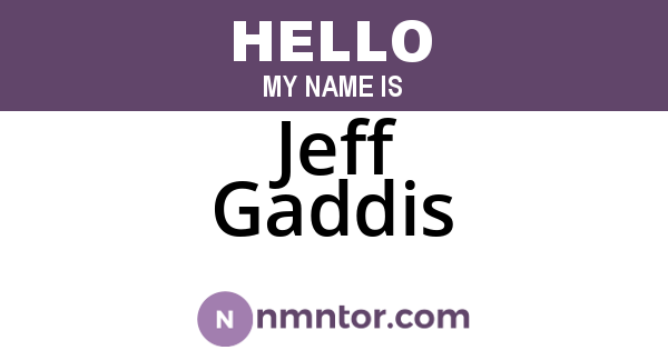 Jeff Gaddis