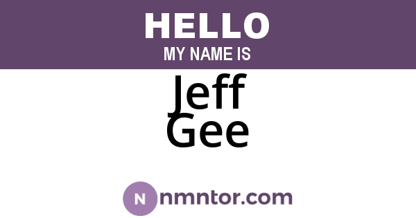 Jeff Gee