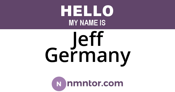 Jeff Germany