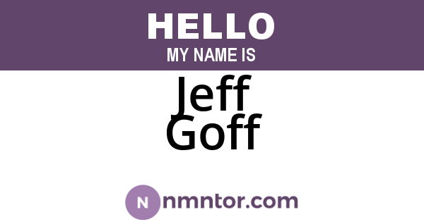 Jeff Goff