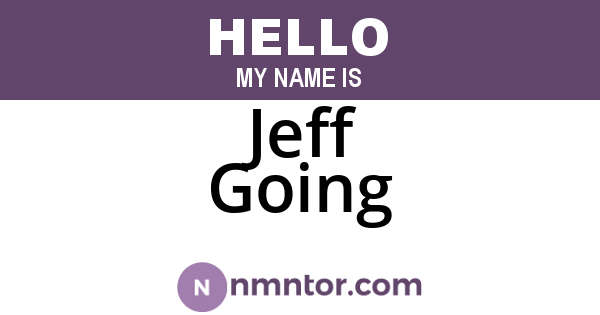 Jeff Going
