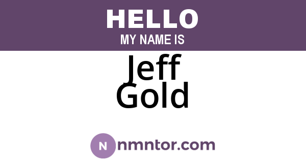 Jeff Gold
