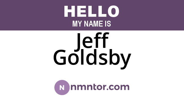 Jeff Goldsby