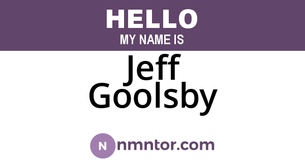 Jeff Goolsby
