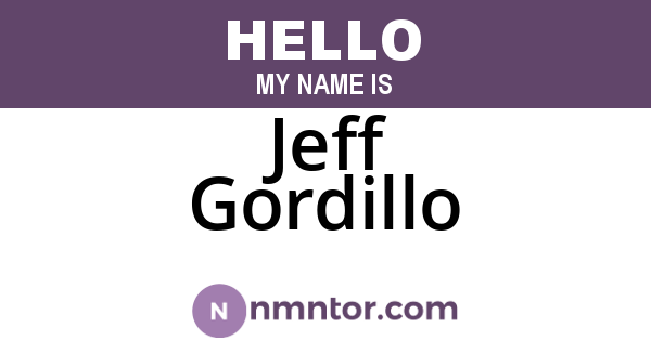 Jeff Gordillo