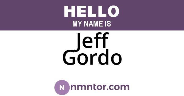Jeff Gordo