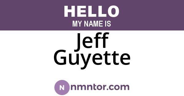 Jeff Guyette