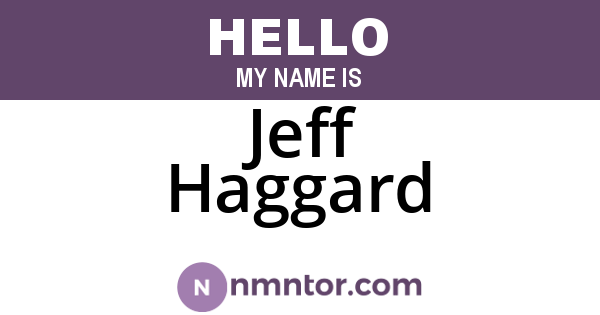 Jeff Haggard