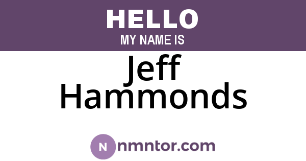 Jeff Hammonds