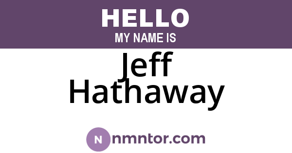 Jeff Hathaway