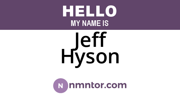 Jeff Hyson