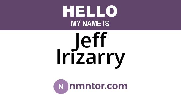 Jeff Irizarry