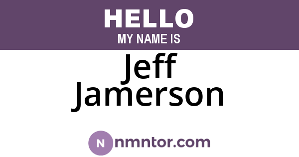 Jeff Jamerson