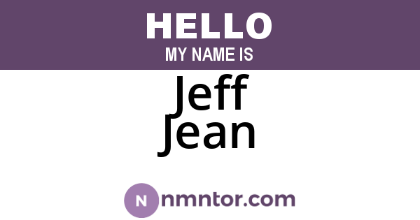 Jeff Jean