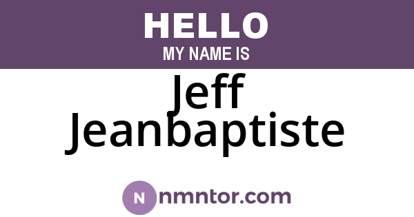 Jeff Jeanbaptiste