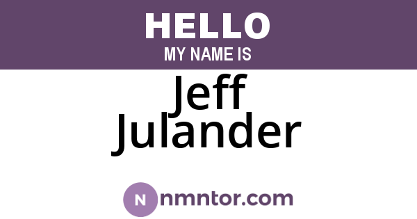 Jeff Julander