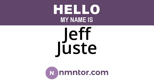 Jeff Juste