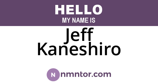 Jeff Kaneshiro