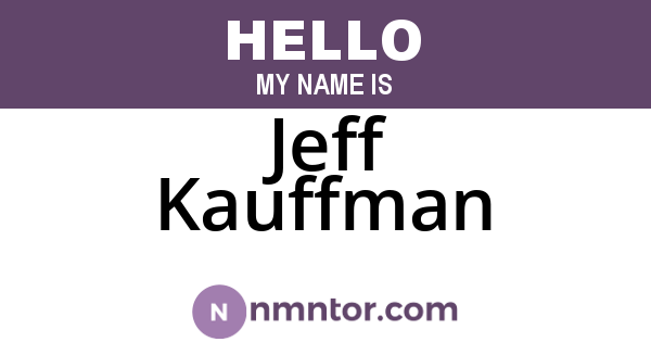 Jeff Kauffman