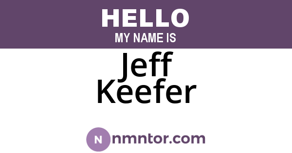 Jeff Keefer