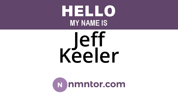 Jeff Keeler