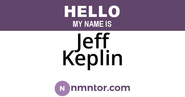Jeff Keplin