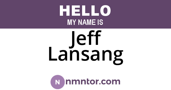 Jeff Lansang