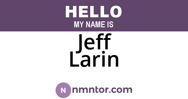 Jeff Larin
