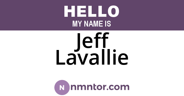 Jeff Lavallie