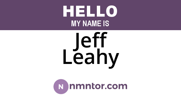 Jeff Leahy