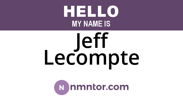 Jeff Lecompte