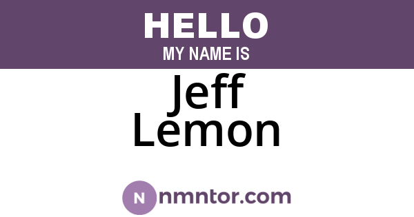 Jeff Lemon