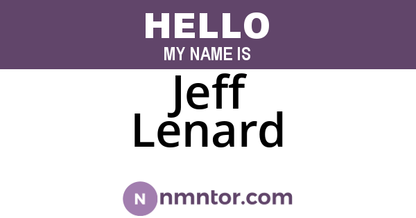 Jeff Lenard