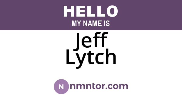 Jeff Lytch