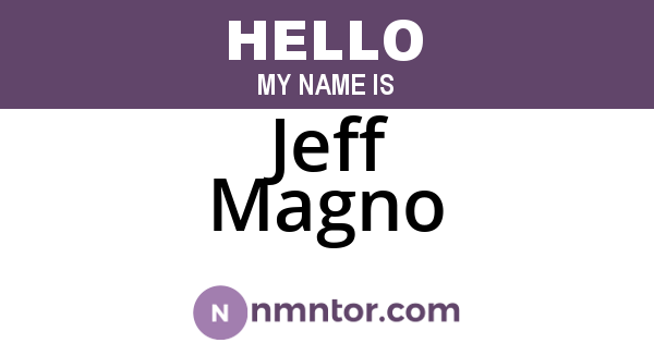 Jeff Magno