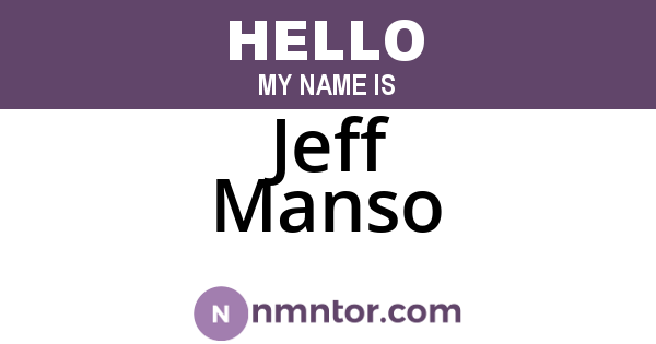 Jeff Manso