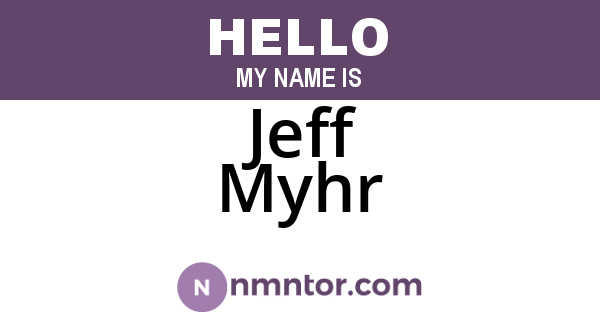 Jeff Myhr