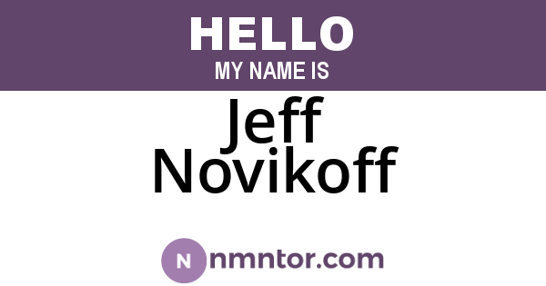 Jeff Novikoff