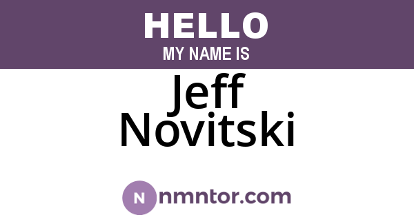 Jeff Novitski