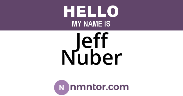Jeff Nuber