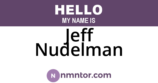 Jeff Nudelman