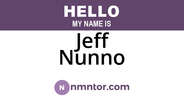 Jeff Nunno