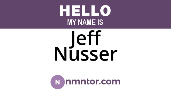 Jeff Nusser