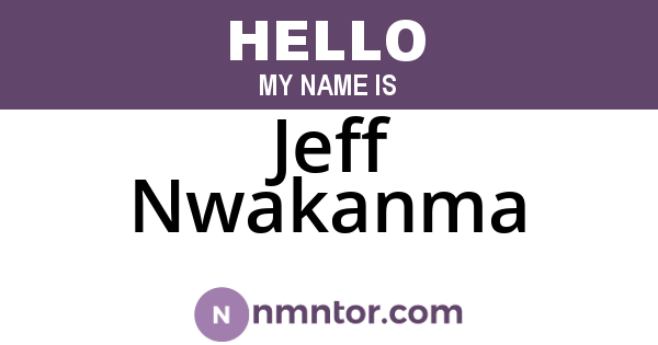 Jeff Nwakanma