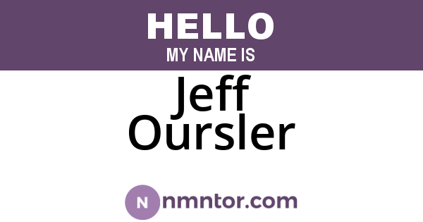 Jeff Oursler