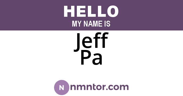 Jeff Pa