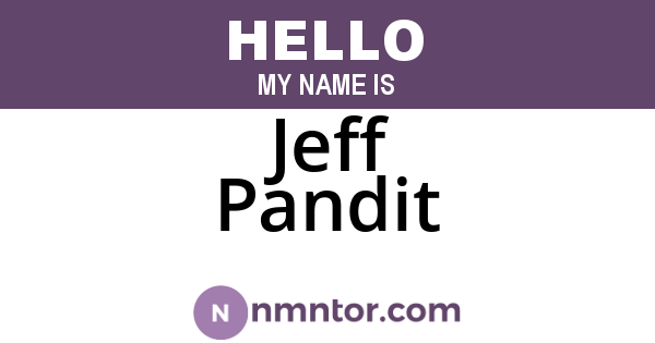 Jeff Pandit