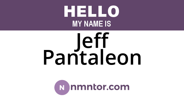 Jeff Pantaleon
