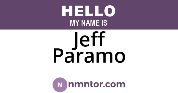 Jeff Paramo