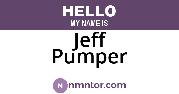 Jeff Pumper